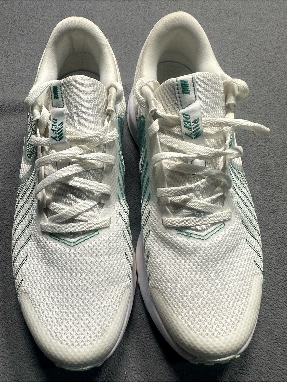 Nike Women's White Sneakers with Mint Accents